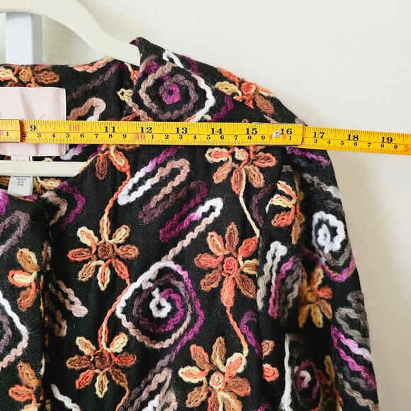NWT HUTCH ANTHROPOLOGIE Women's Multicolor Floral Embroidered Boho Coat Sz M - Picture 13 of 16